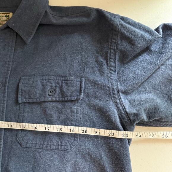 L.L. Bean Blue Heavy Cotton Shirt Jacket Shacket Men’s Large Tall Workwear - Picture 6 of 7